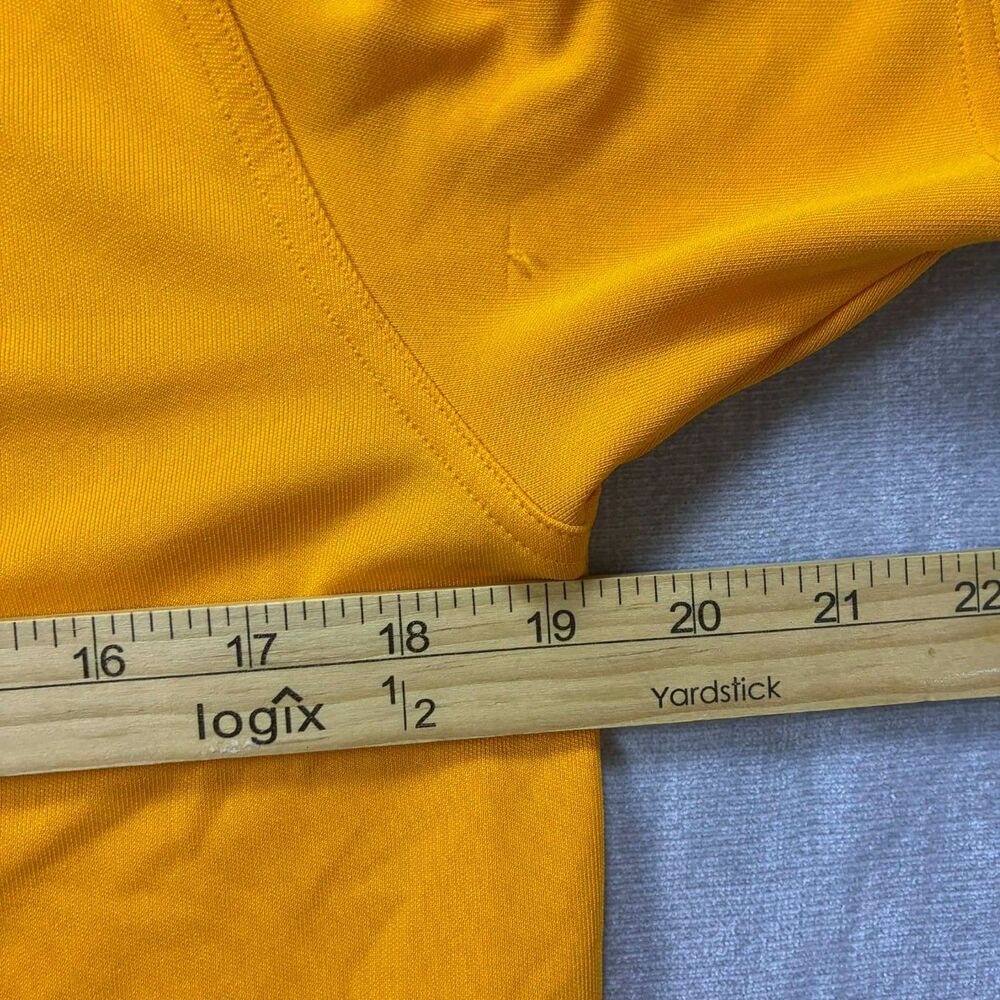 Under Armour Polo Shirt Men Small Yellow HeatGear Golf Athletic Performance Logo - Picture 9 of 10